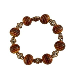 Brown Glass Beaded Bracelet